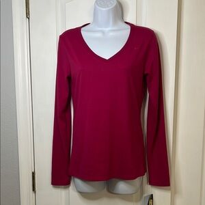 Nike Red Fitted Long Sleeve Blouse